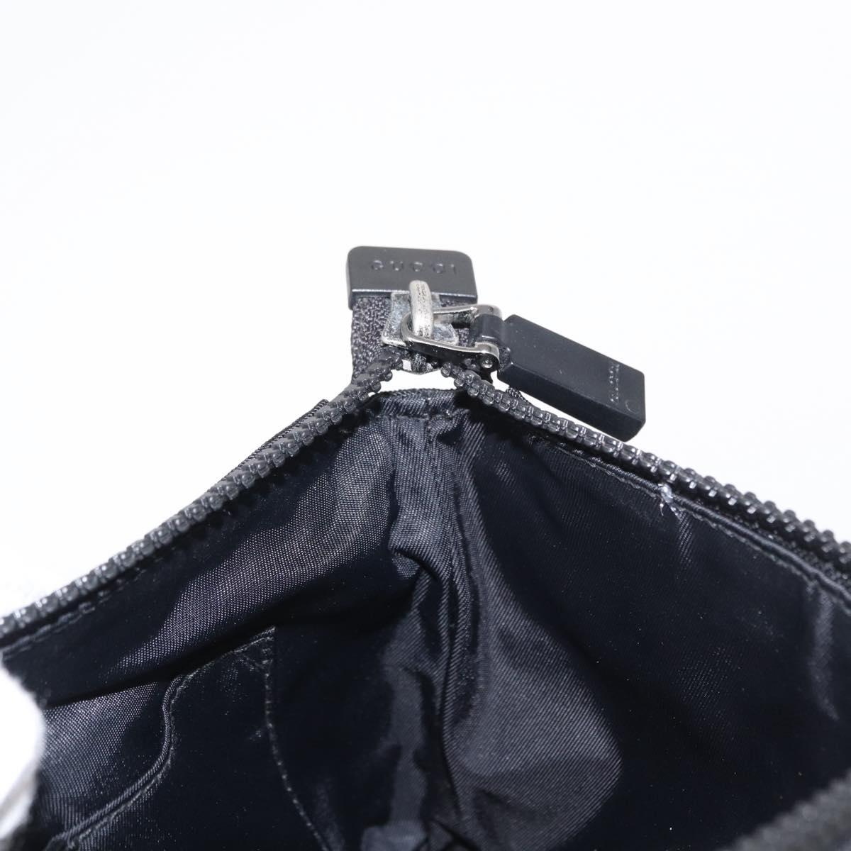 GUCCI Web Sherry Line Shoulder Bag Nylon Black Green 181064 Auth bs31135