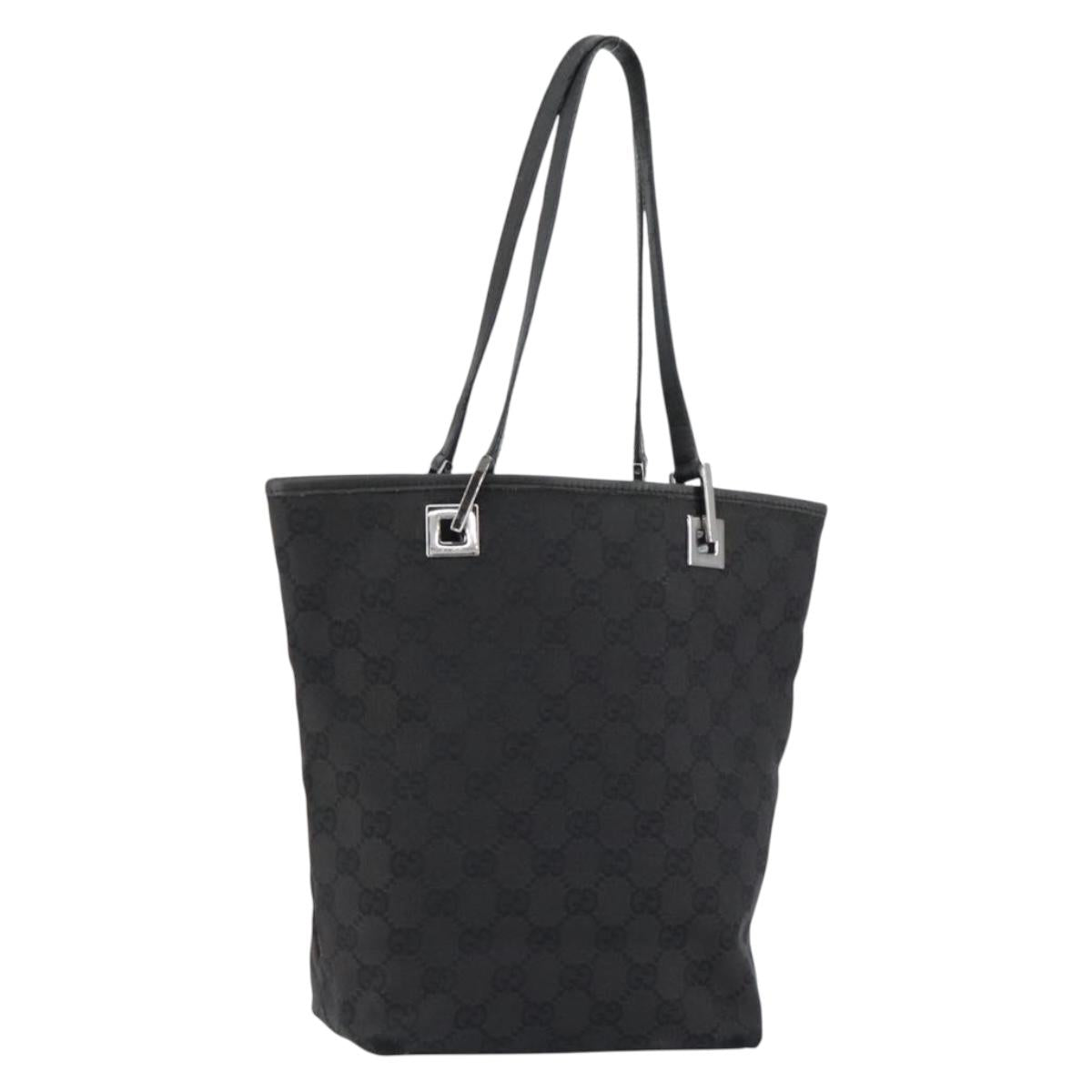 GUCCI GG Canvas Tote Bag Beige Silver 31244 Auth bs31136