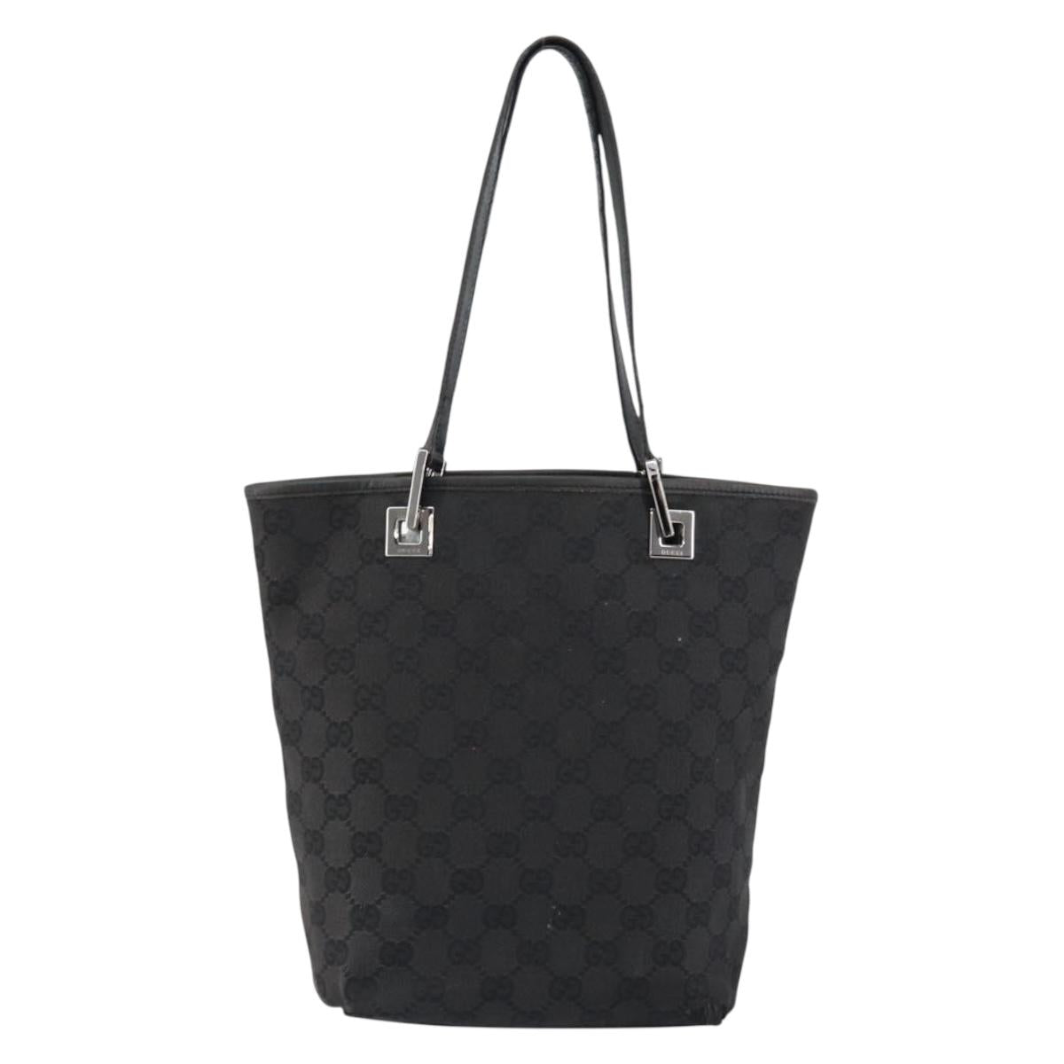 GUCCI GG Canvas Tote Bag Beige Silver 31244 Auth bs31136