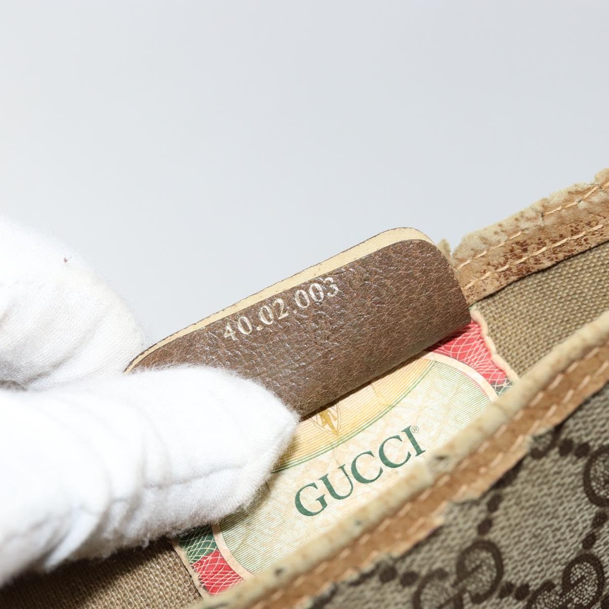 GUCCI GG Supreme Web Sherry Line Tote Bag PVC Beige 40 02 003 Auth bs31138