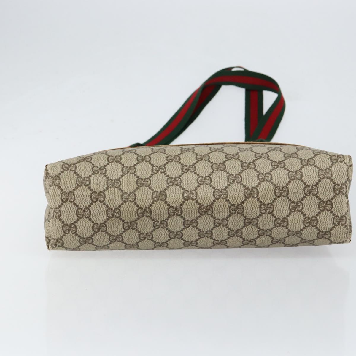 GUCCI GG Supreme Web Sherry Line Tote Bag PVC Beige 40 02 003 Auth bs31138