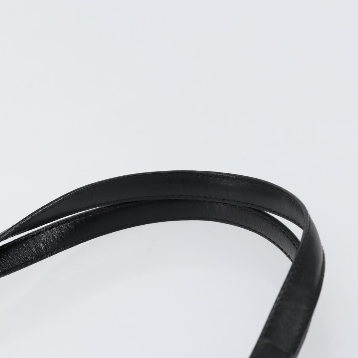 PRADA Hand Bag Leather Black Silver Auth bs31140