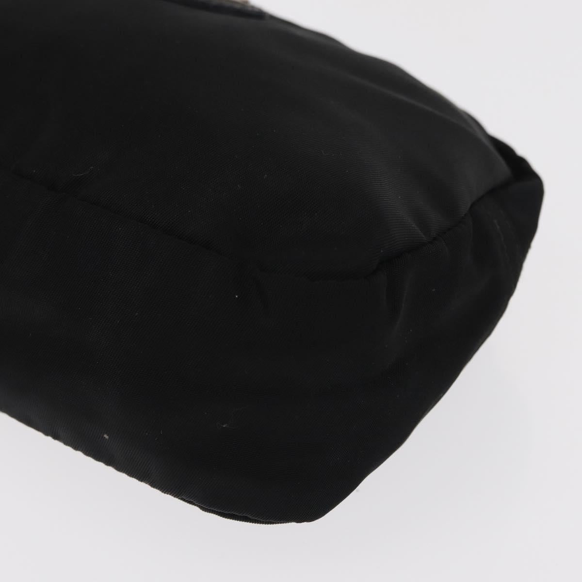 PRADA Pouch Nylon Black Silver Auth bs31143