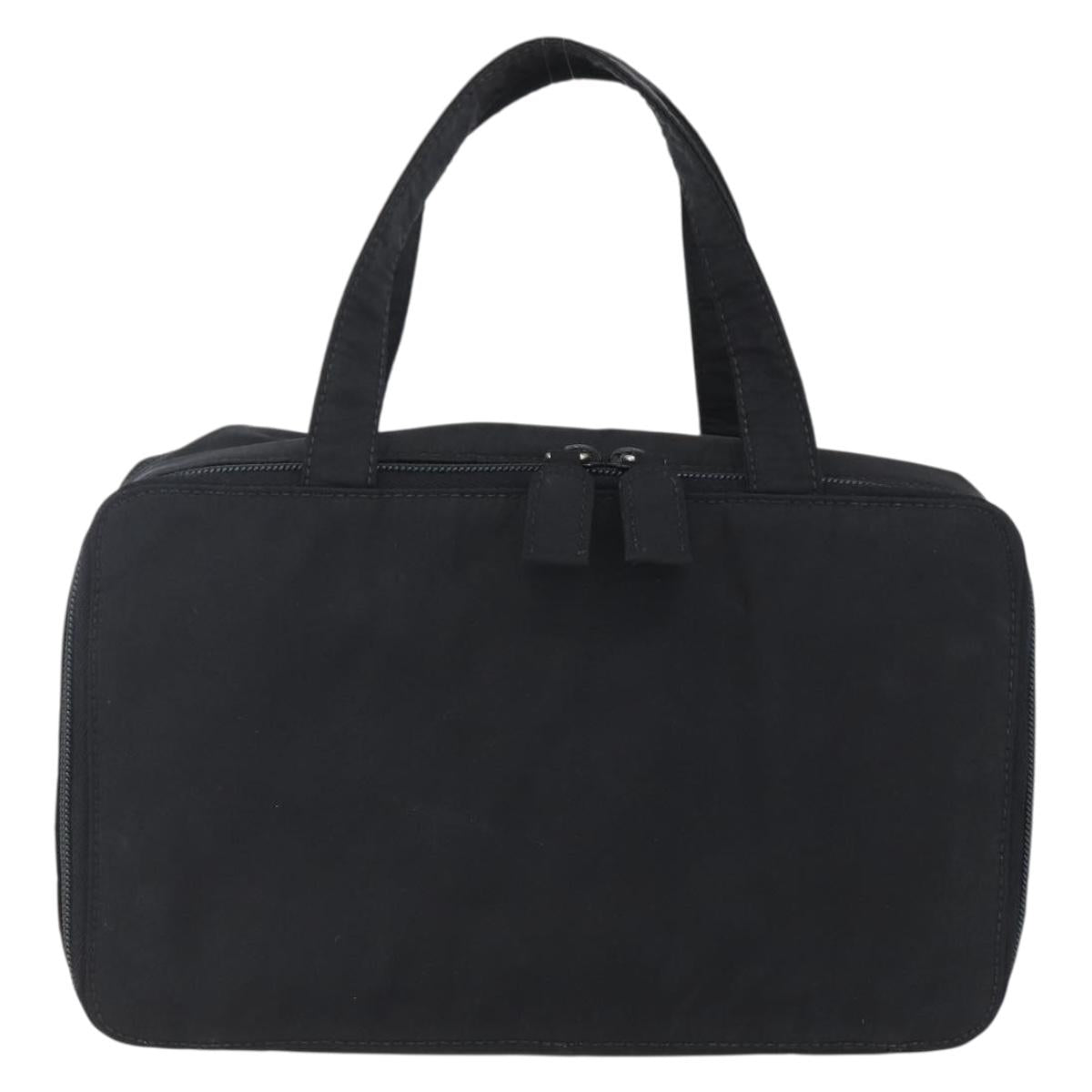 PRADA Hand Bag Nylon Black Silver Auth bs31144