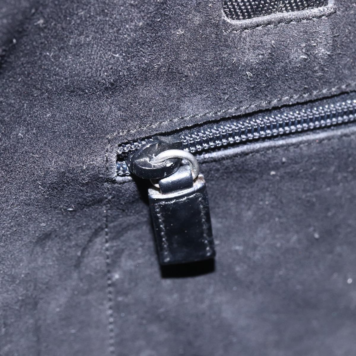 PRADA Hand Bag Leather Black Silver Auth bs31147