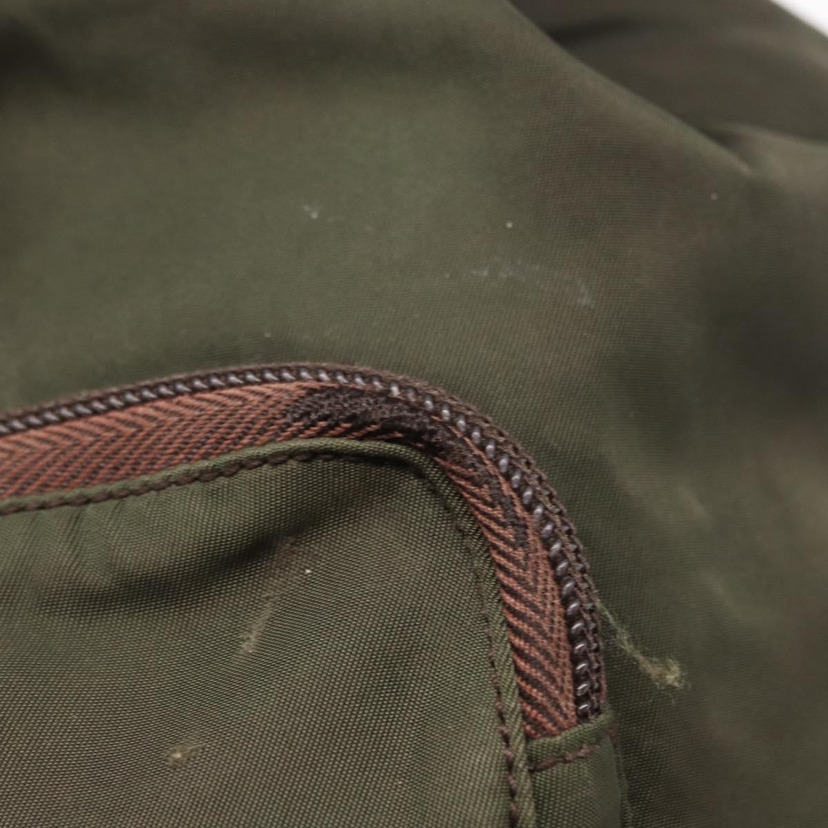 PRADA Backpack Nylon Khaki Silver Auth bs31148