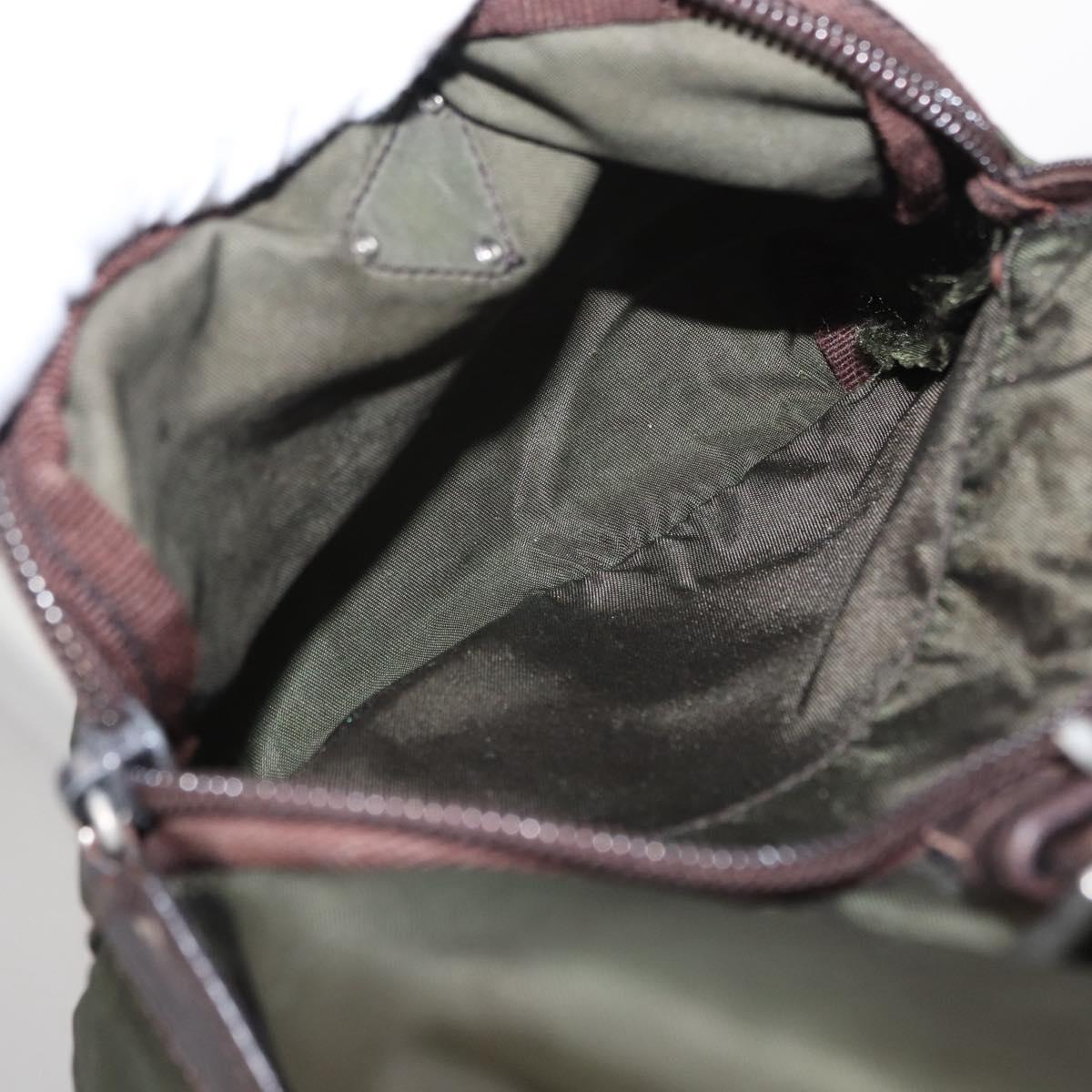 PRADA Backpack Nylon Khaki Silver Auth bs31148