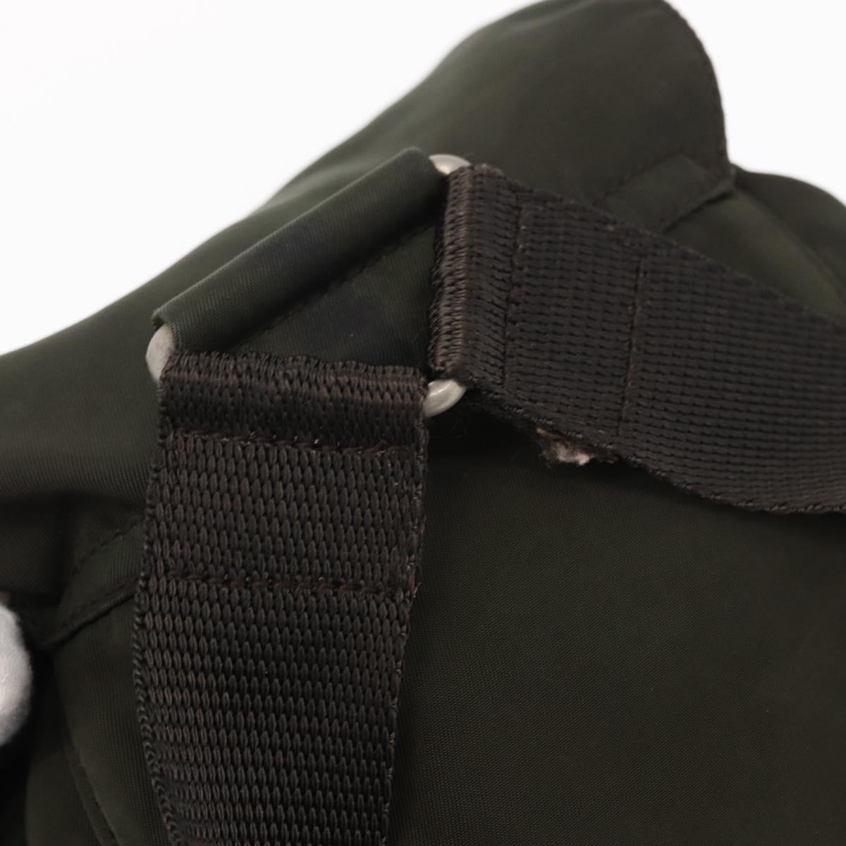 PRADA Backpack Nylon Khaki Silver Auth bs31148
