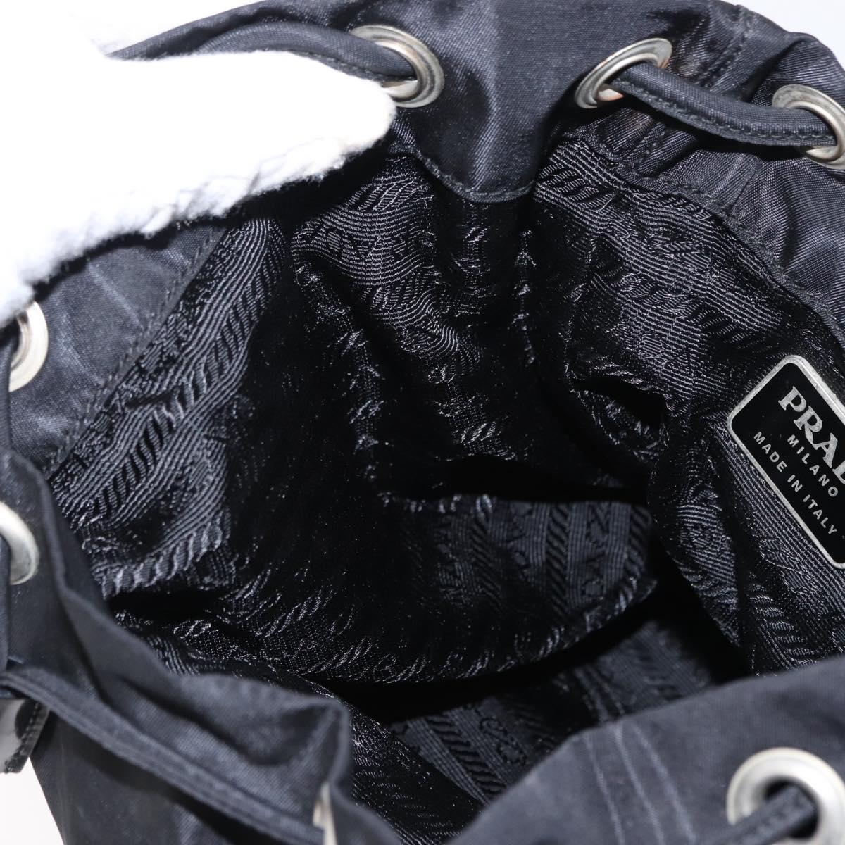 PRADA Backpack Nylon Black Silver Auth bs31149
