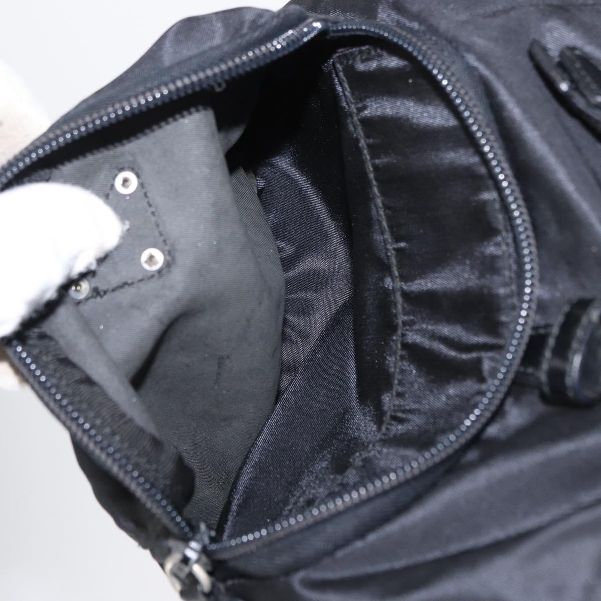 PRADA Backpack Nylon Black Silver Auth bs31149