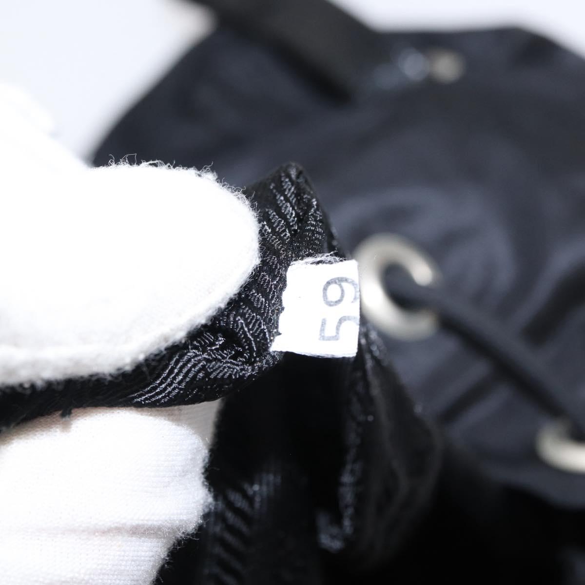 PRADA Backpack Nylon Black Silver Auth bs31149