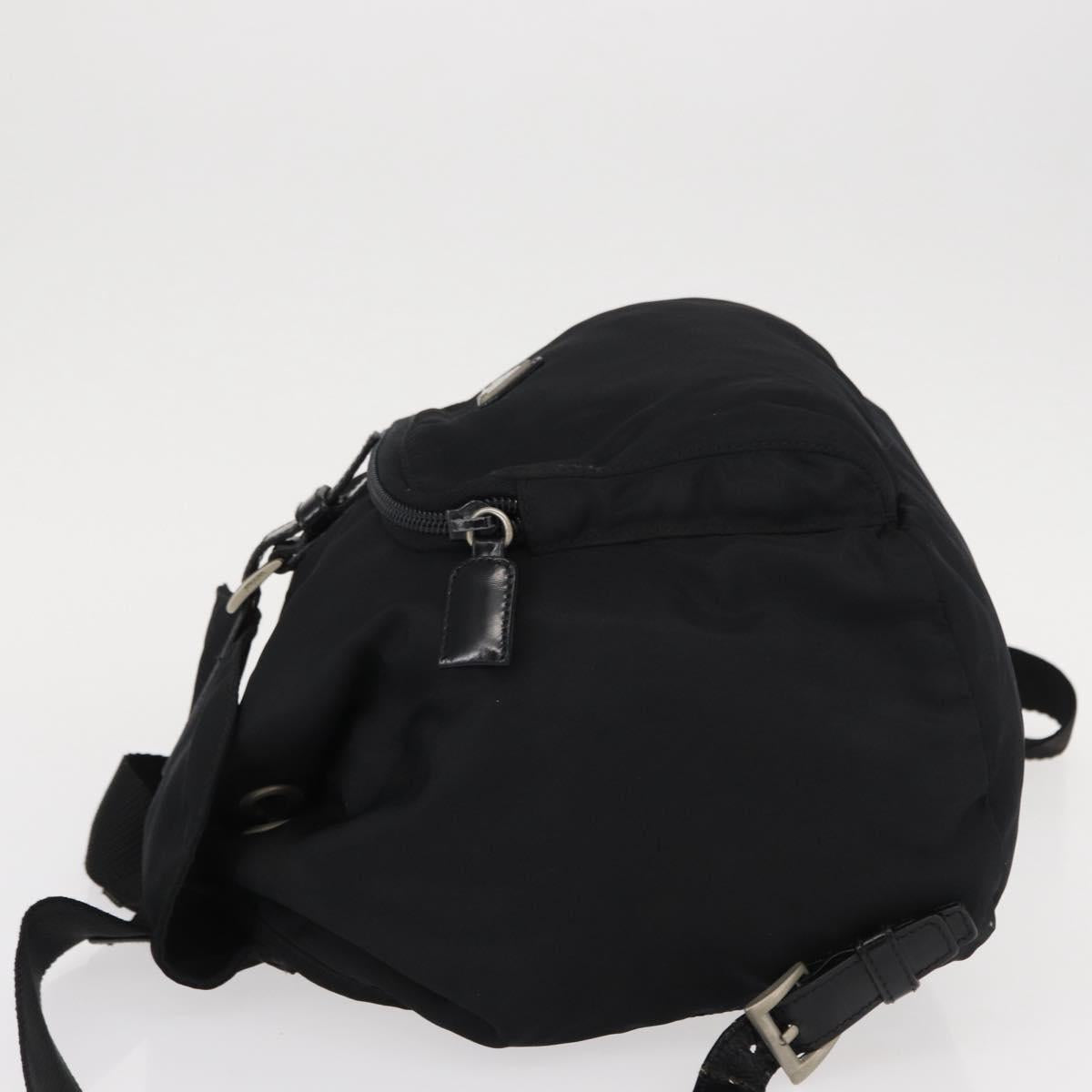PRADA Backpack Nylon Black Silver Auth bs31149