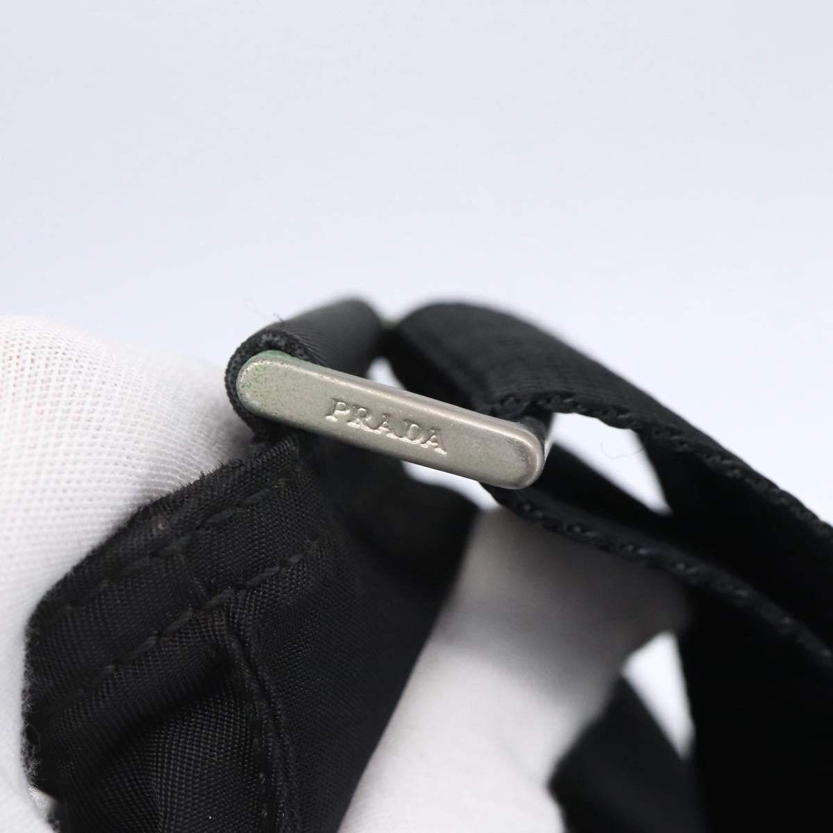 PRADA Shoulder Bag Nylon Black Silver Auth bs31158