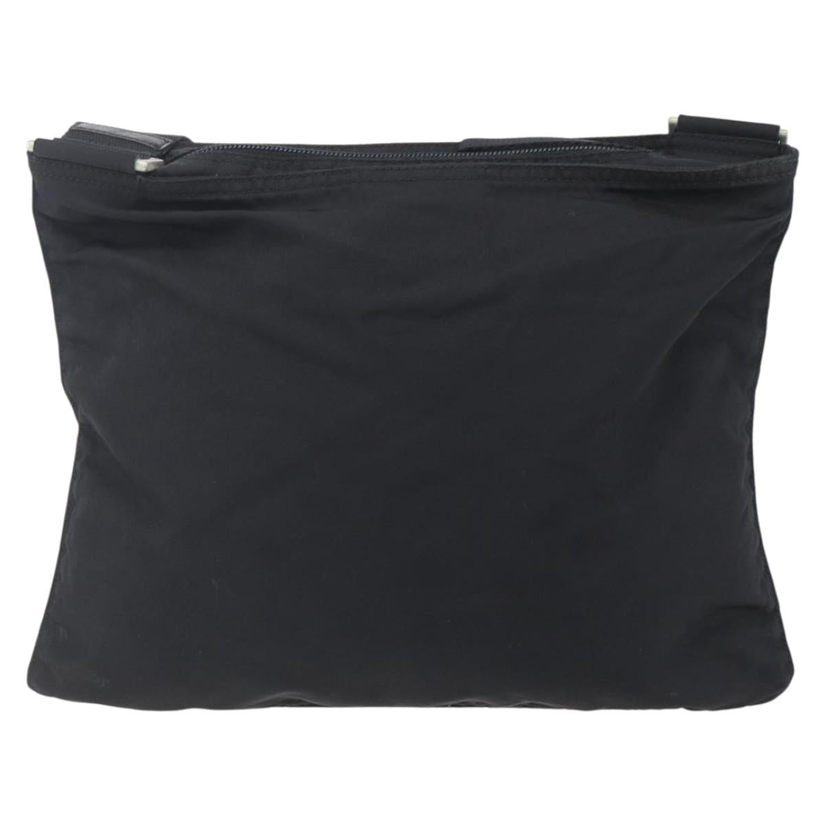 PRADA Shoulder Bag Nylon Black Silver Auth bs31158