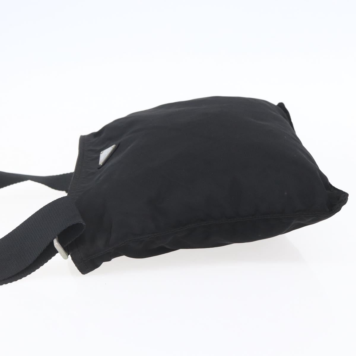 PRADA Shoulder Bag Nylon Black Silver Auth bs31158