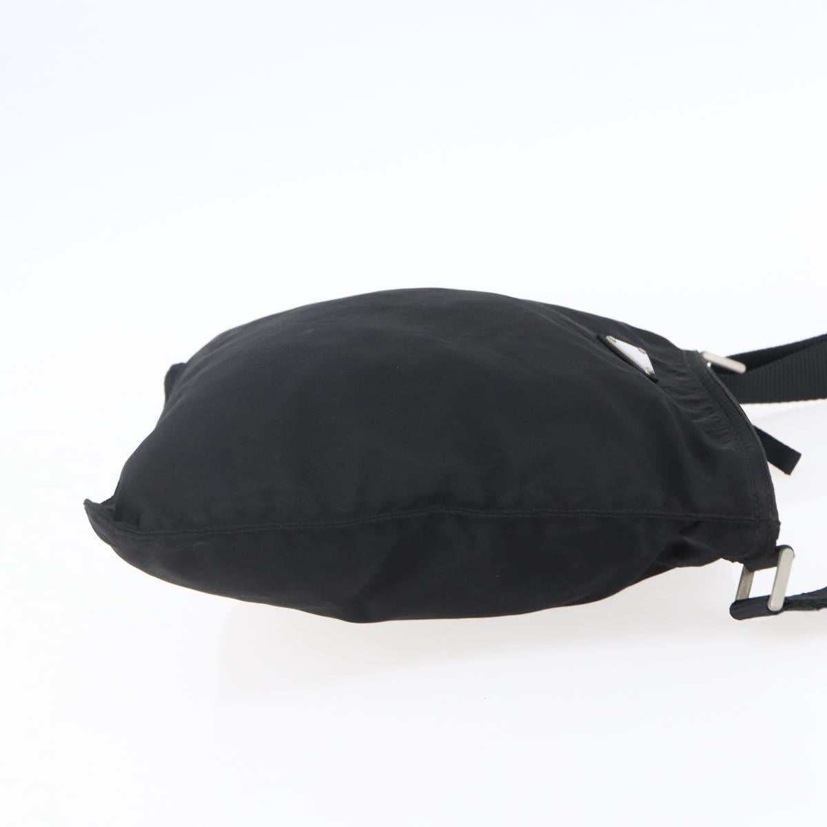 PRADA Shoulder Bag Nylon Black Silver Auth bs31158