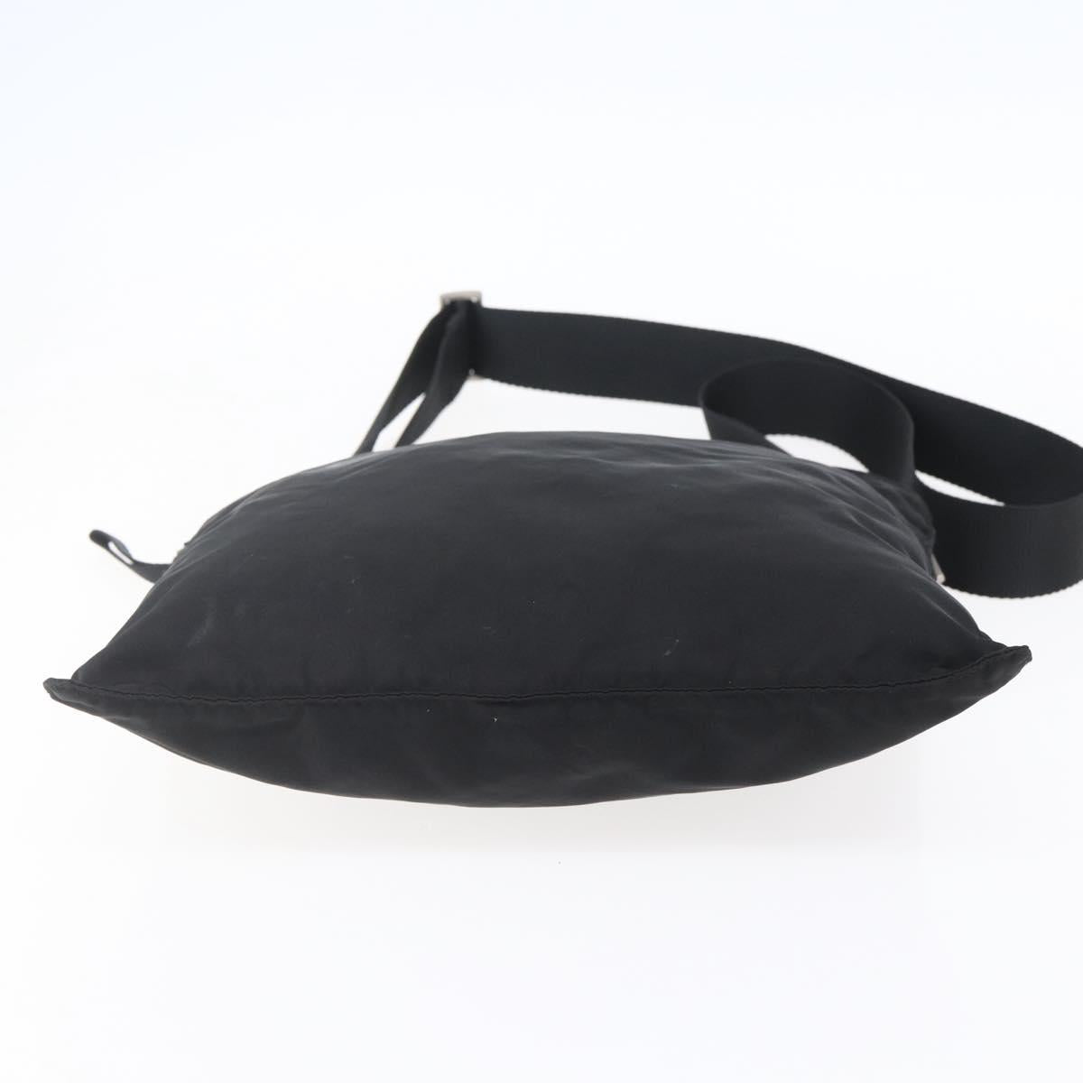 PRADA Shoulder Bag Nylon Black Silver Auth bs31158