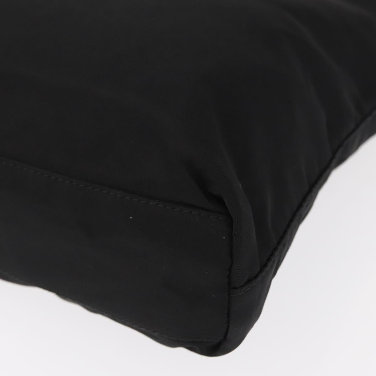 PRADA Hand Bag Nylon Black Silver Auth bs31159