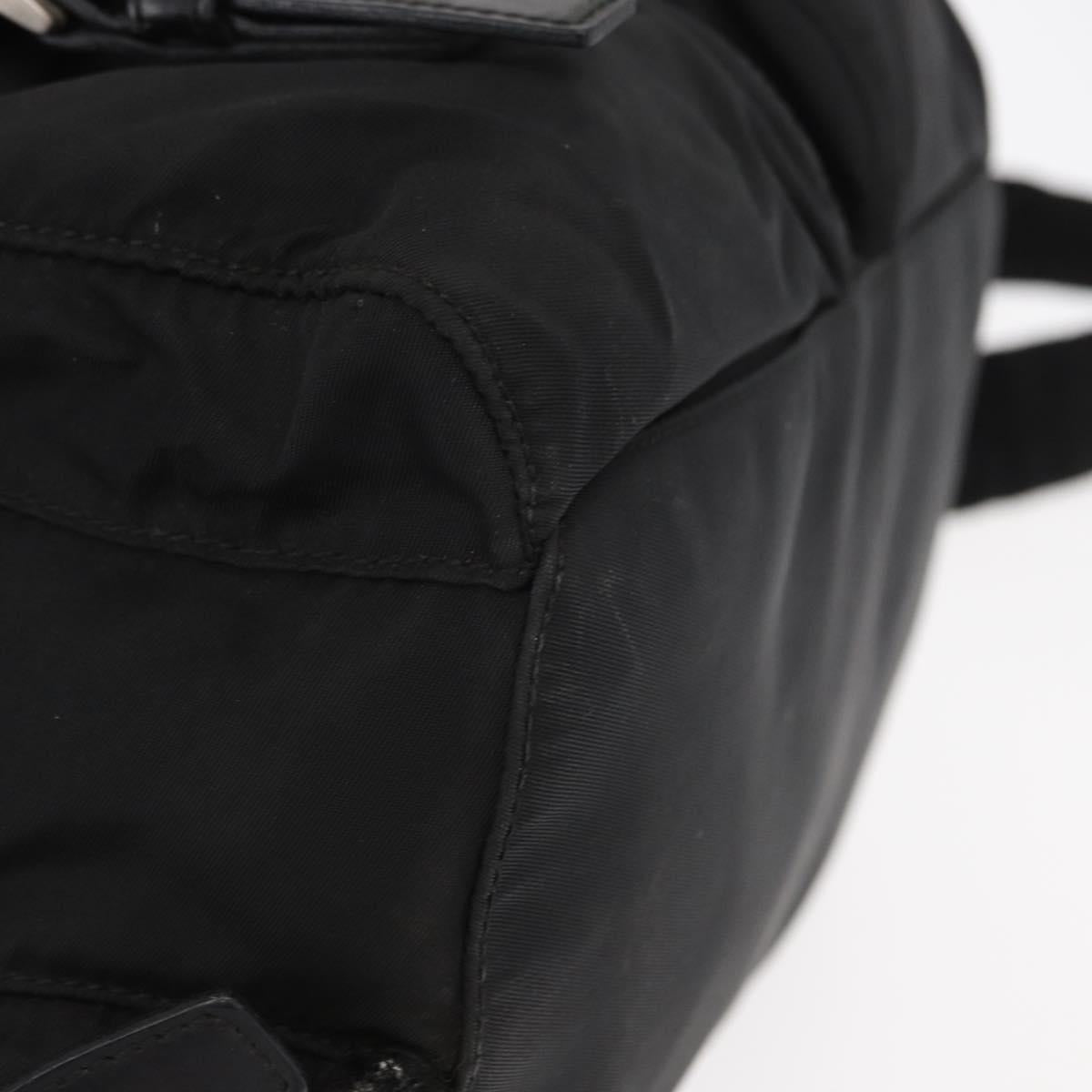 PRADA Backpack Nylon Black Silver Auth bs31160