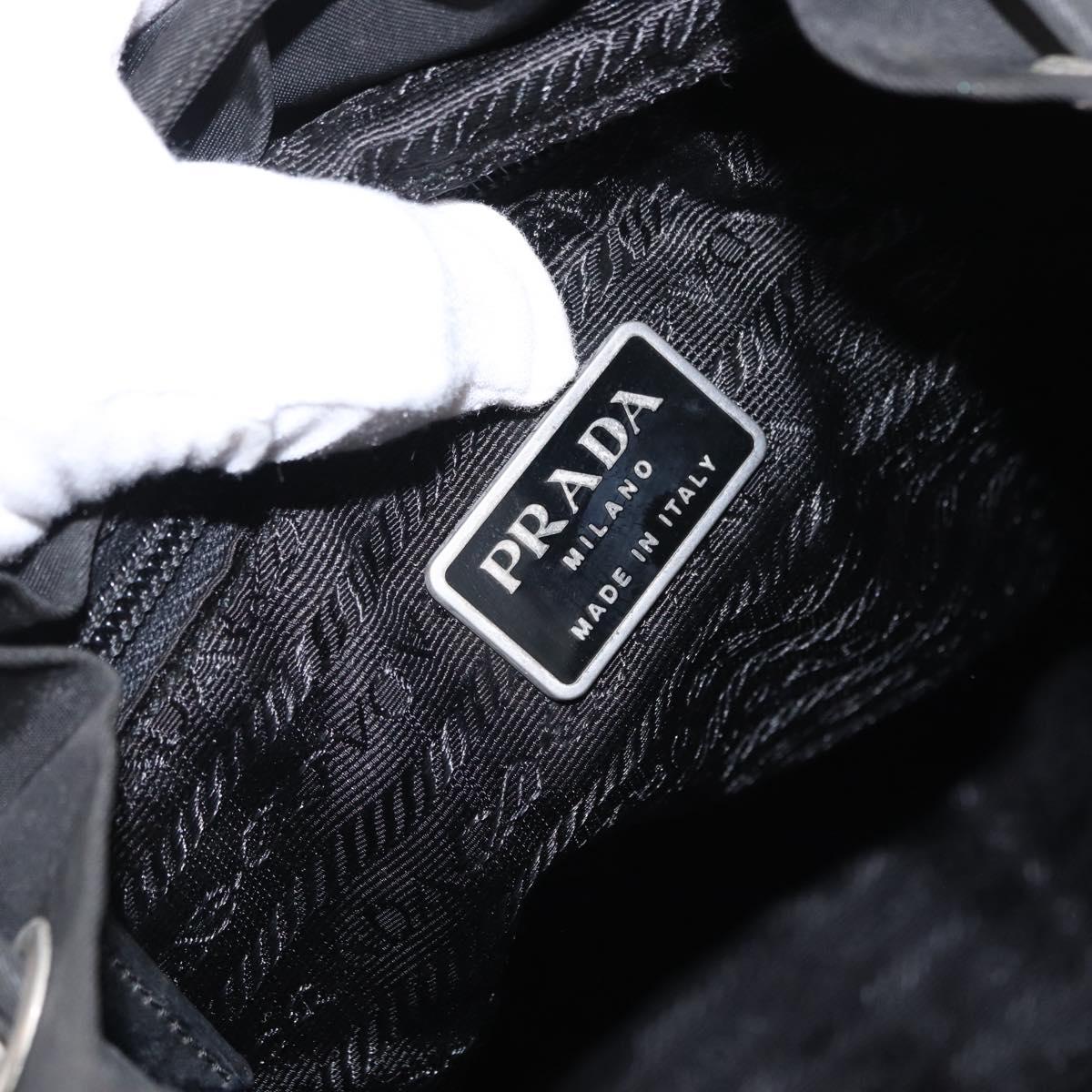 PRADA Backpack Nylon Black Silver Auth bs31160
