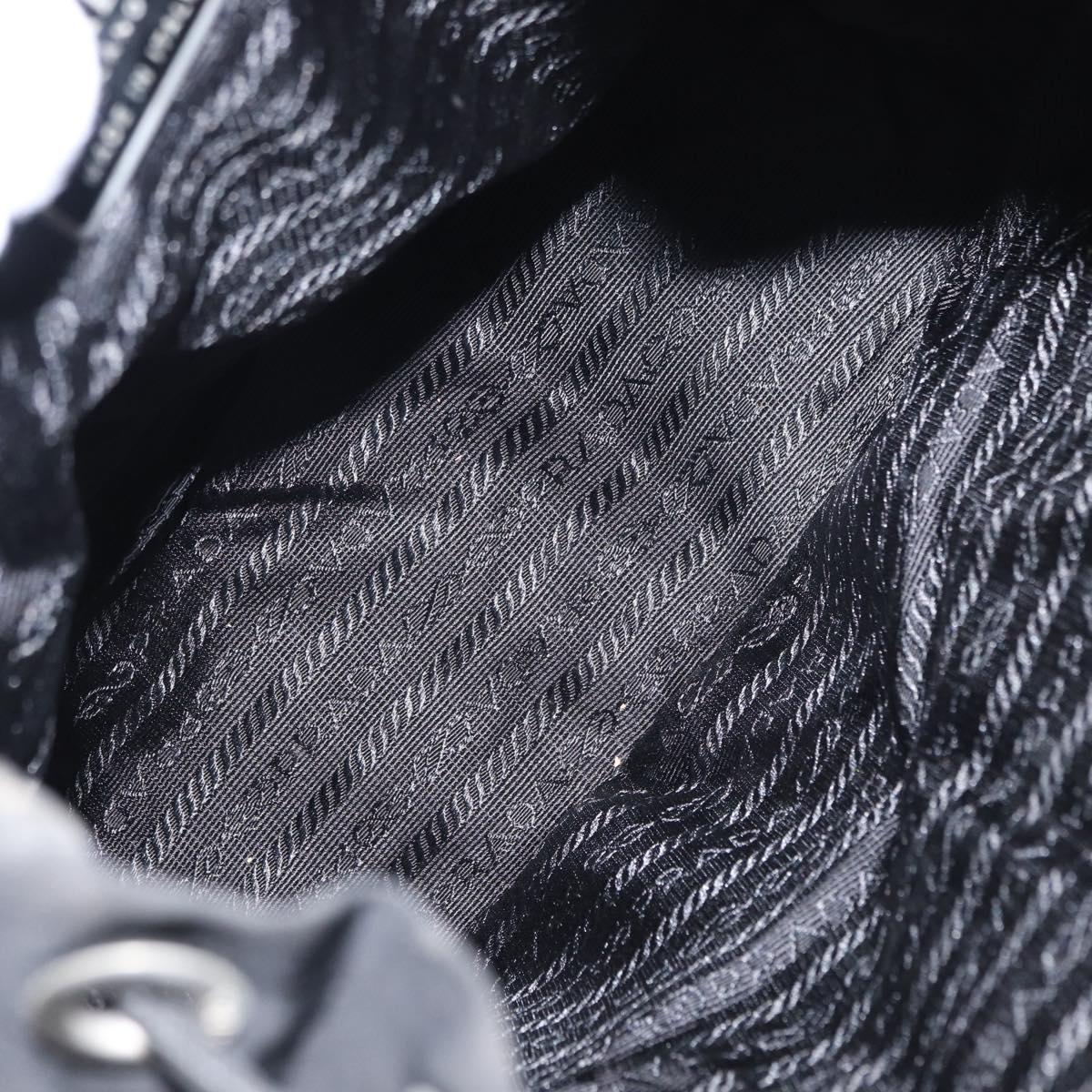 PRADA Backpack Nylon Black Silver Auth bs31160