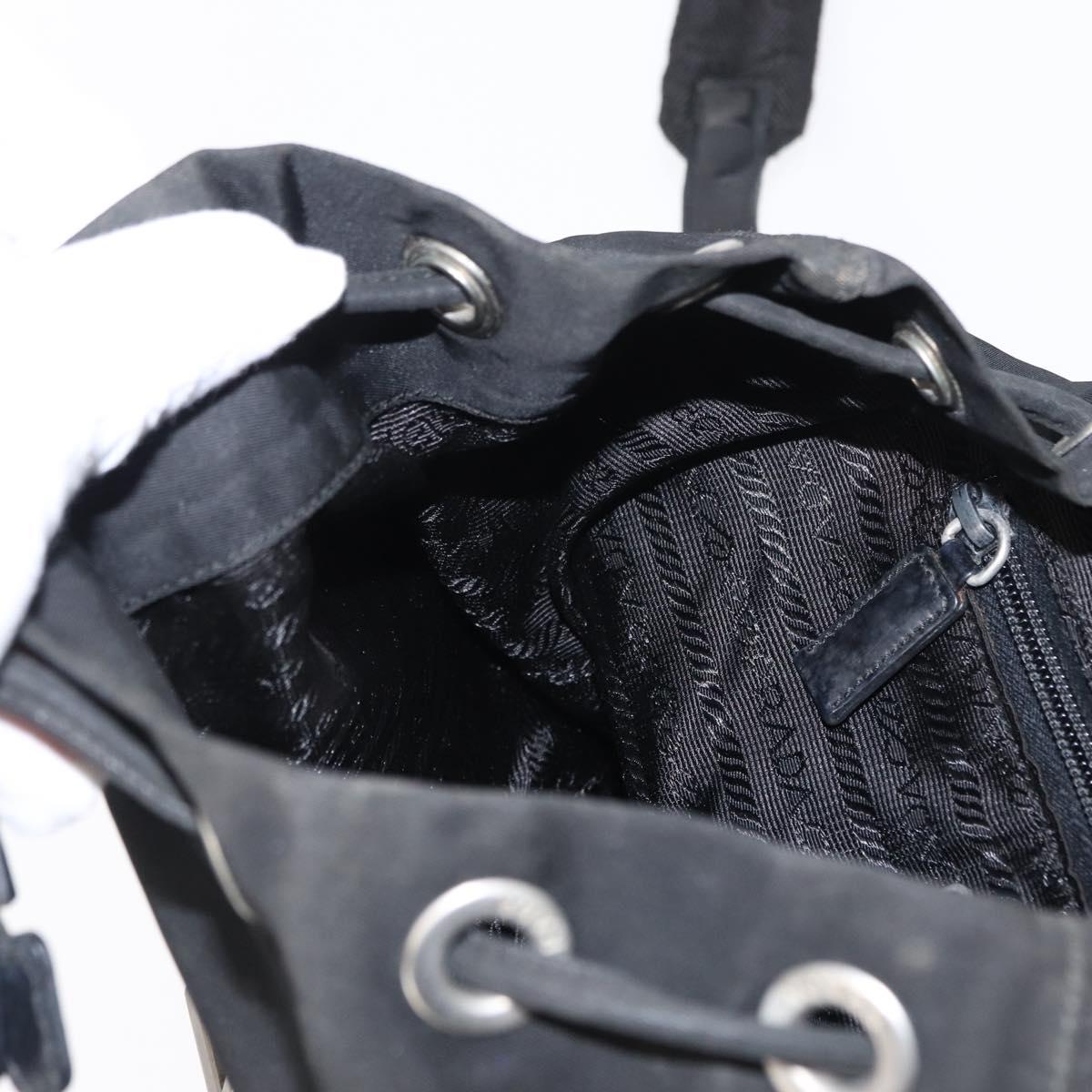 PRADA Backpack Nylon Black Silver Auth bs31160