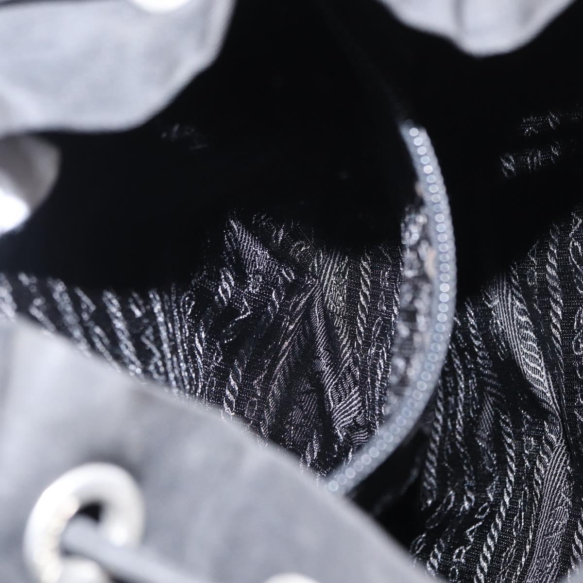 PRADA Backpack Nylon Black Silver Auth bs31160