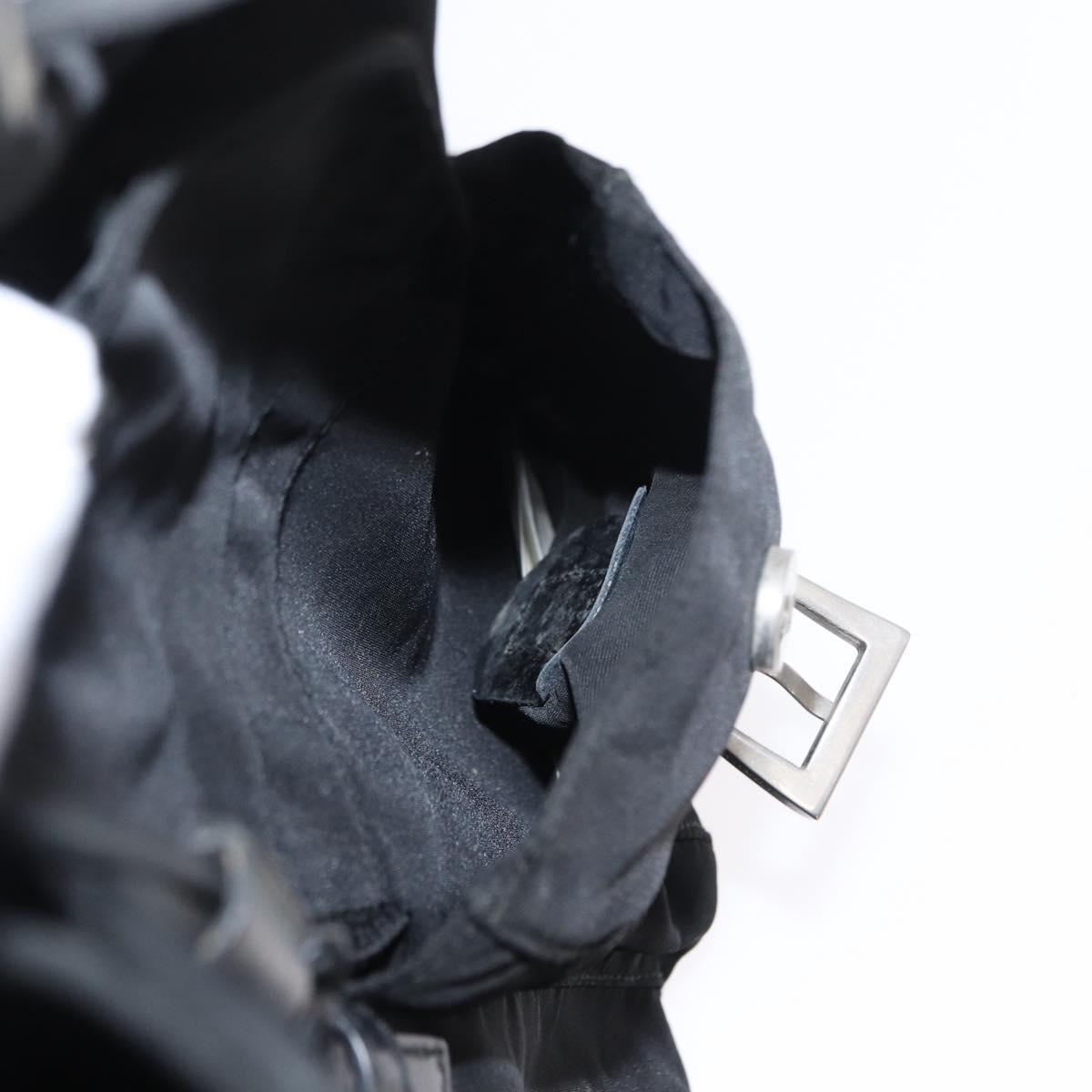 PRADA Backpack Nylon Black Silver Auth bs31160