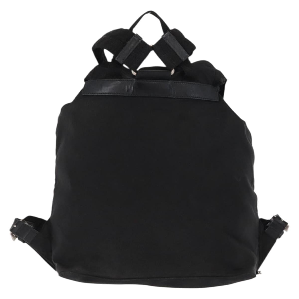 PRADA Backpack Nylon Black Silver Auth bs31160