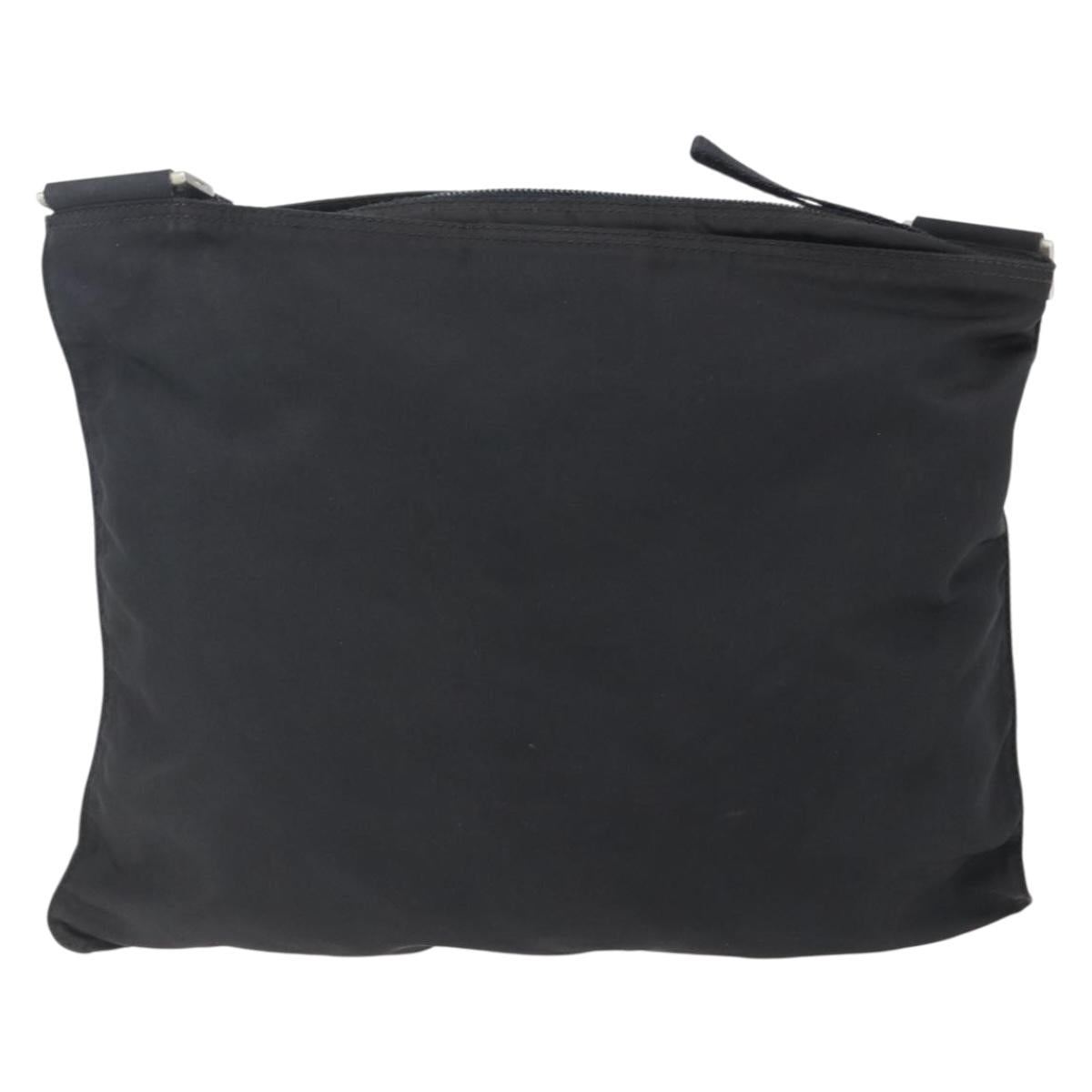 PRADA Shoulder Bag Nylon Black Silver Auth bs31163