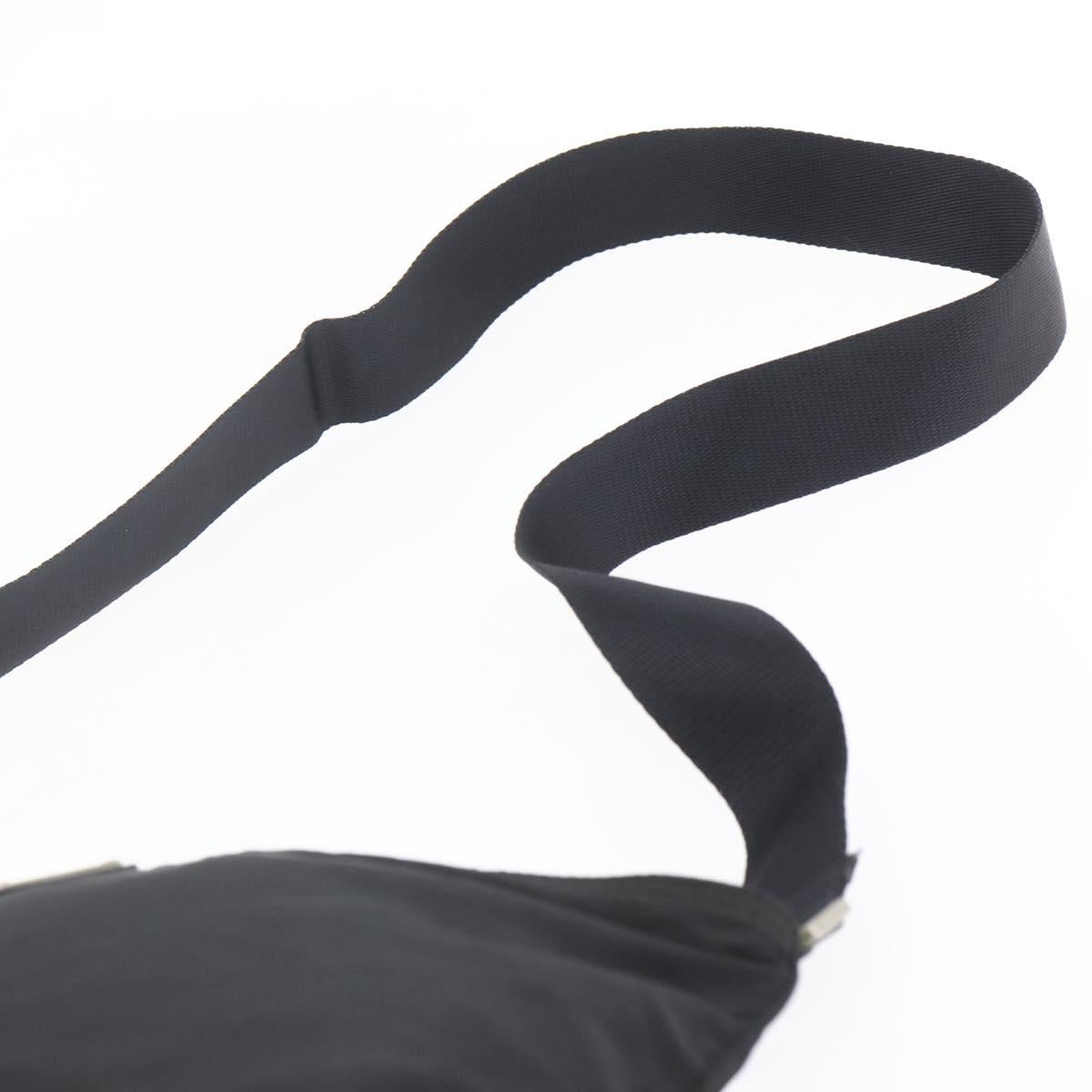 PRADA Shoulder Bag Nylon Black Silver Auth bs31163