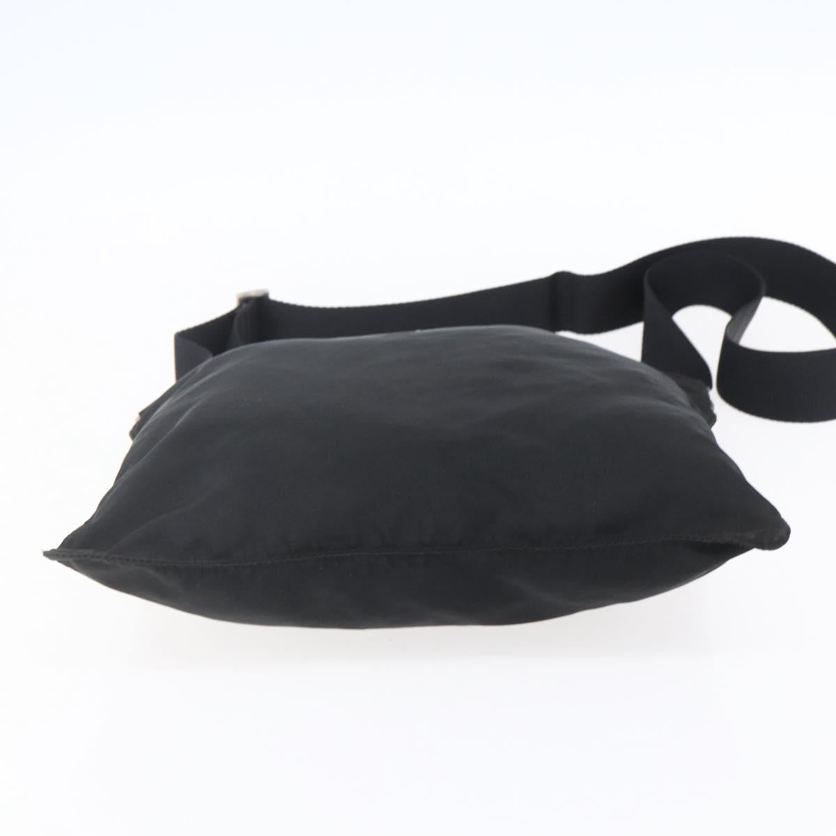 PRADA Shoulder Bag Nylon Black Silver Auth bs31163