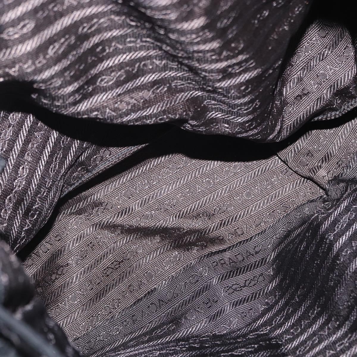 PRADA Backpack Nylon Black Silver Auth bs31164