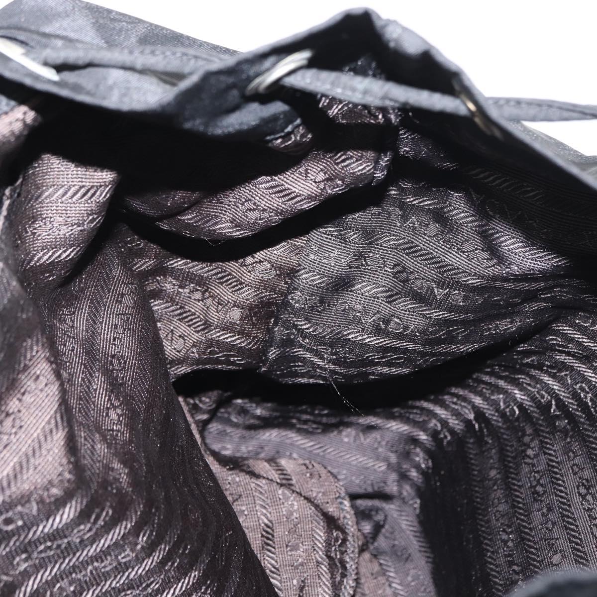 PRADA Backpack Nylon Black Silver Auth bs31164