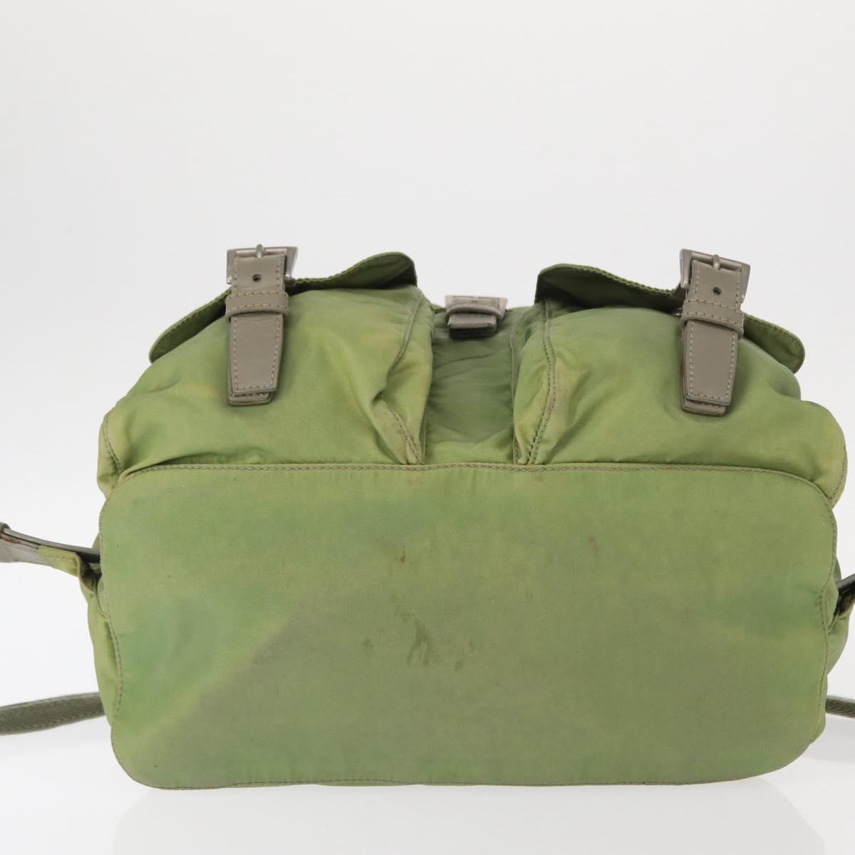 PRADA Backpack Nylon Green Silver Auth bs31165