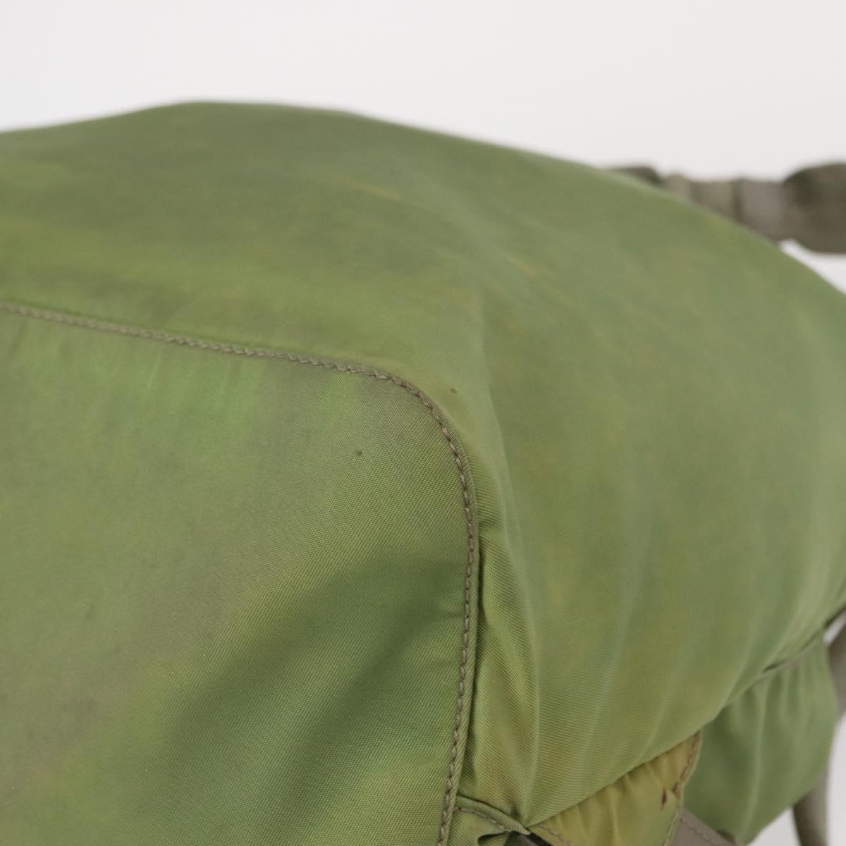 PRADA Backpack Nylon Green Silver Auth bs31165