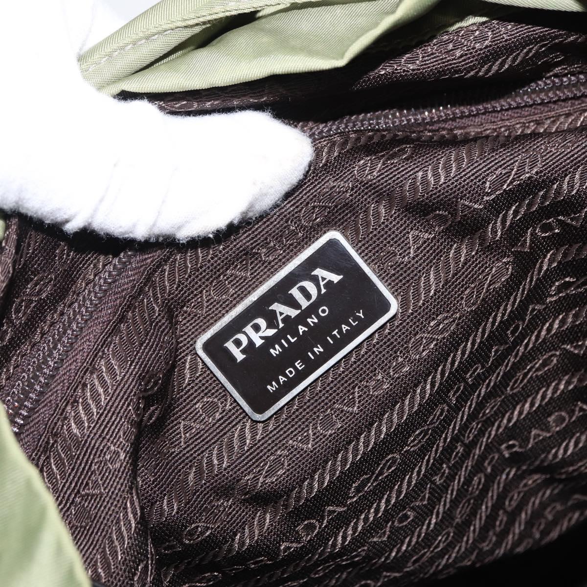 PRADA Backpack Nylon Green Silver Auth bs31165