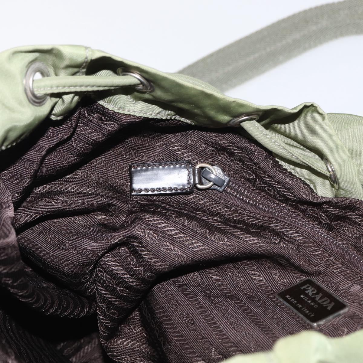 PRADA Backpack Nylon Green Silver Auth bs31165