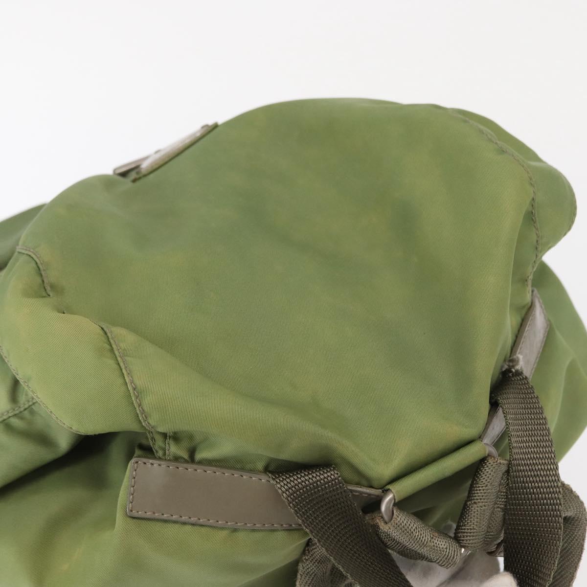 PRADA Backpack Nylon Green Silver Auth bs31165