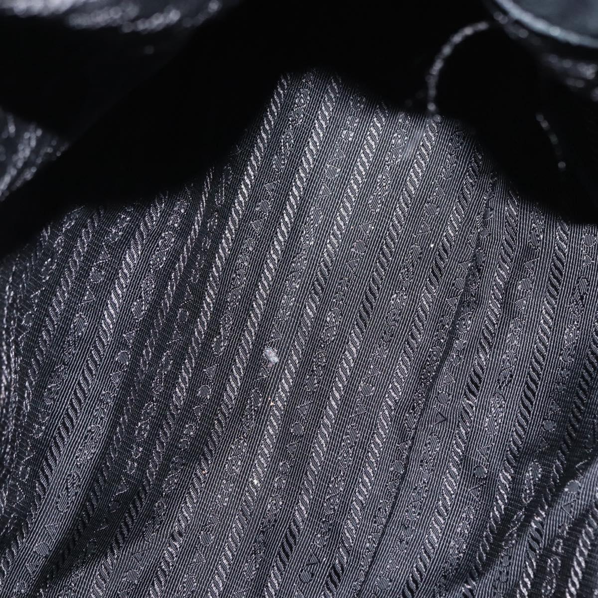 PRADA Tote Bag Nylon Leather 2way Black Gold Auth bs31167