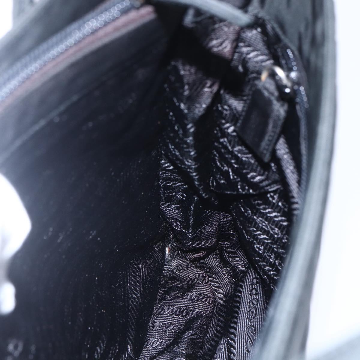 PRADA Shoulder Bag Nylon Black Silver Auth bs31168