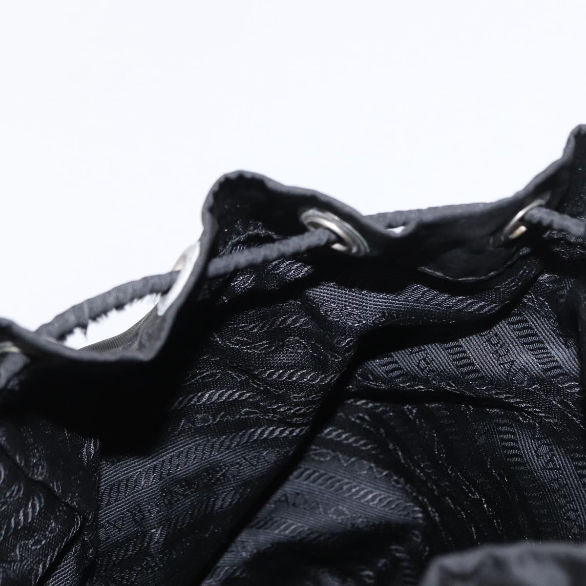 PRADA Backpack Nylon Black Silver Auth bs31169