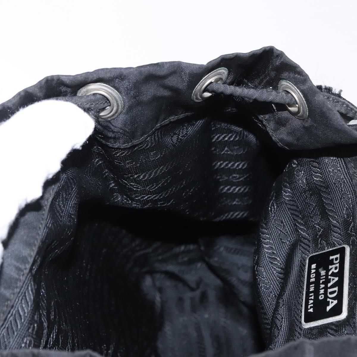 PRADA Backpack Nylon Black Silver Auth bs31169
