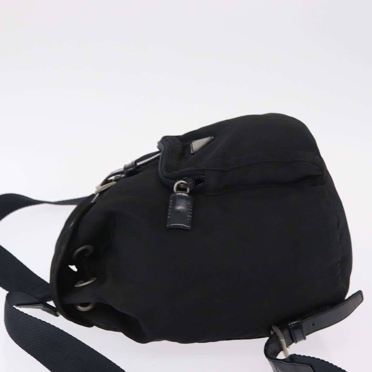 PRADA Backpack Nylon Black Silver Auth bs31169