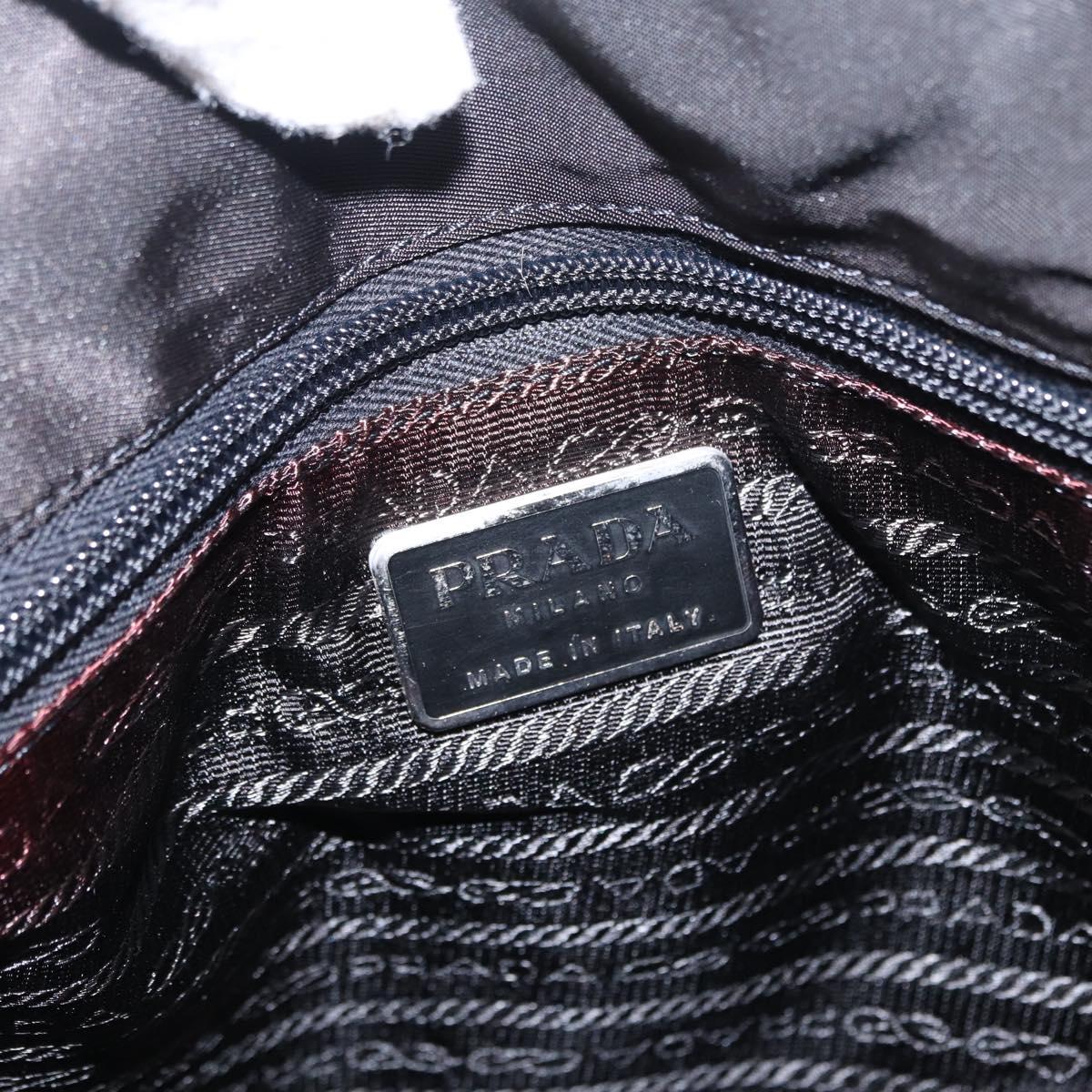 PRADA Shoulder Bag Nylon Black Silver Auth bs31171