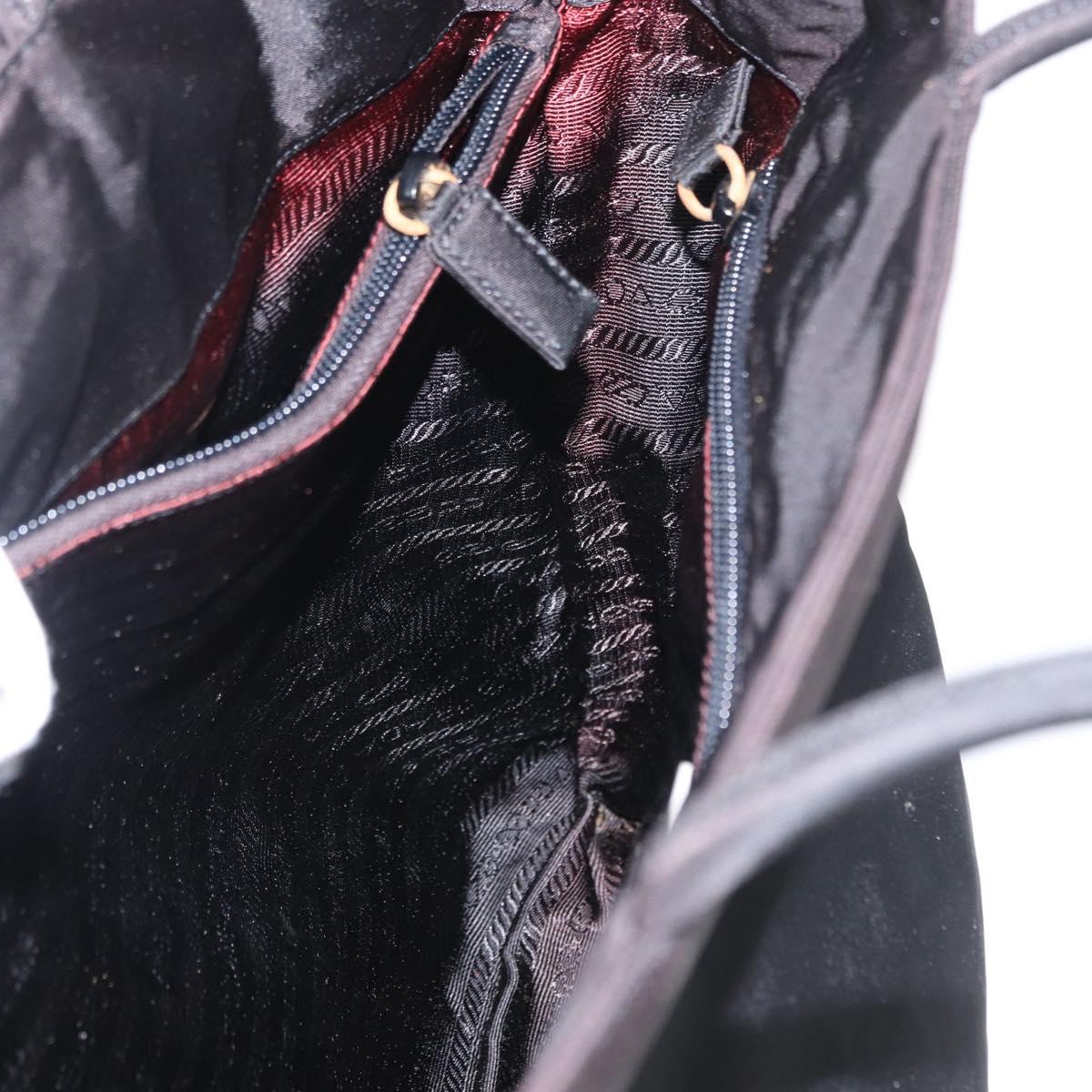 PRADA Shoulder Bag Nylon Black Silver Auth bs31171