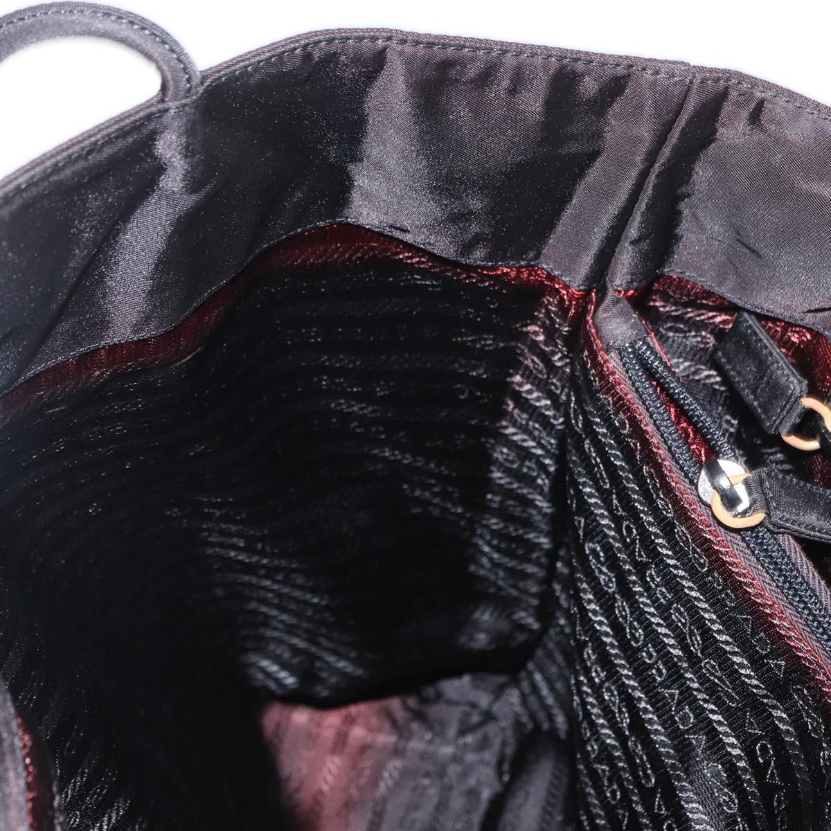 PRADA Shoulder Bag Nylon Black Silver Auth bs31171