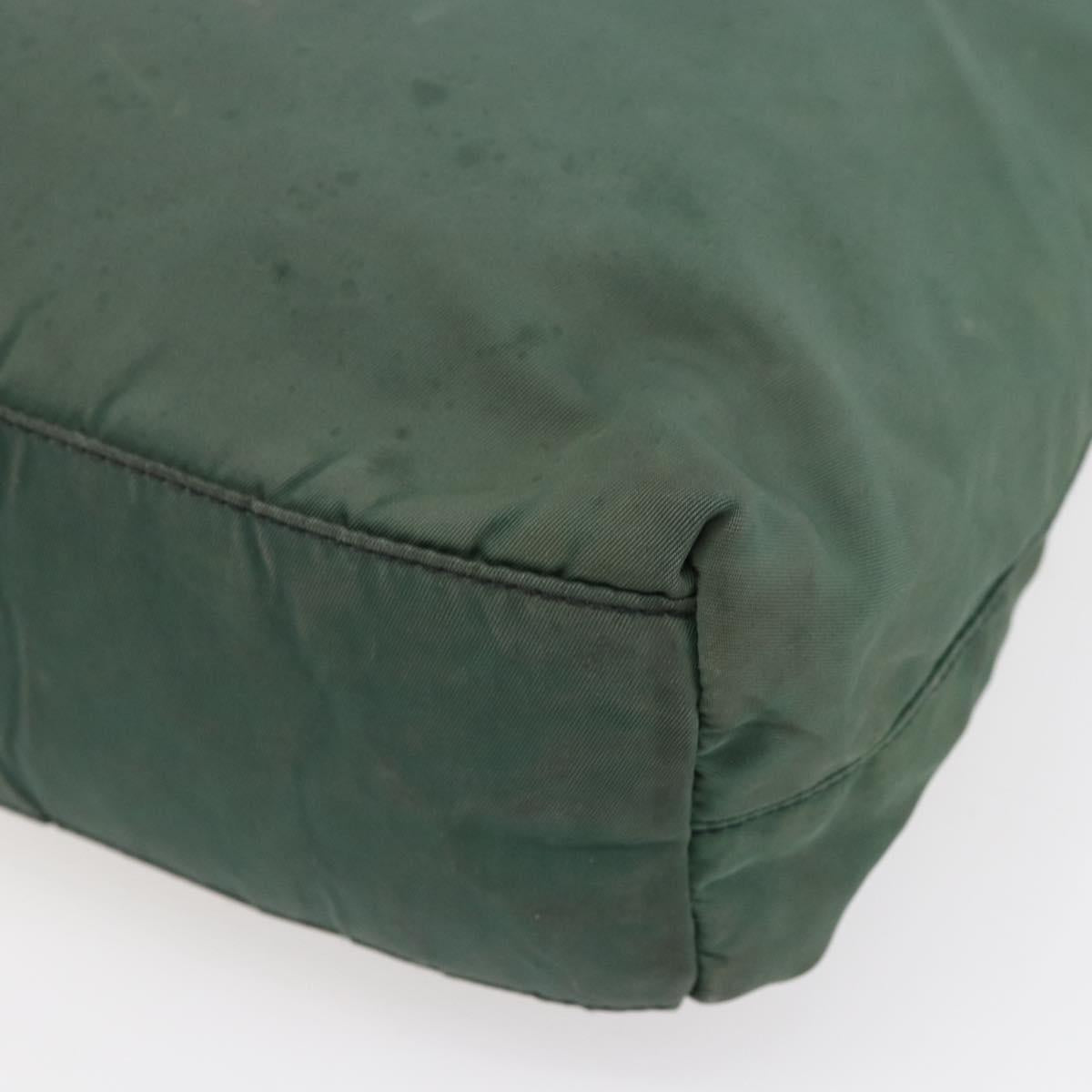 PRADA Tote Bag Nylon Khaki Silver Auth bs31174