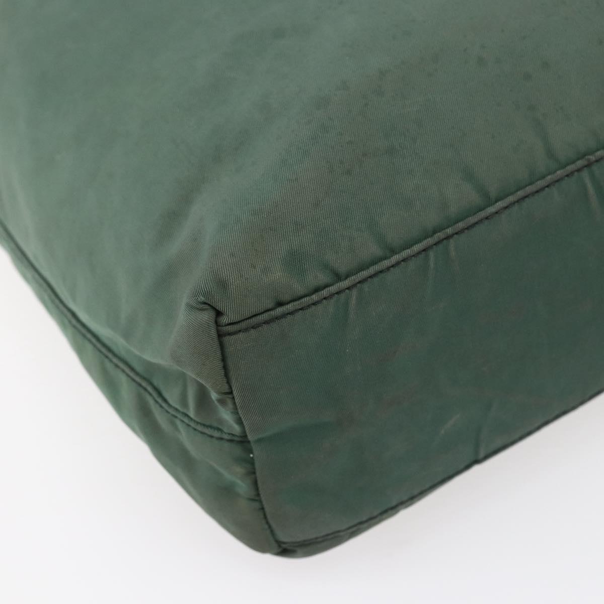 PRADA Tote Bag Nylon Khaki Silver Auth bs31174