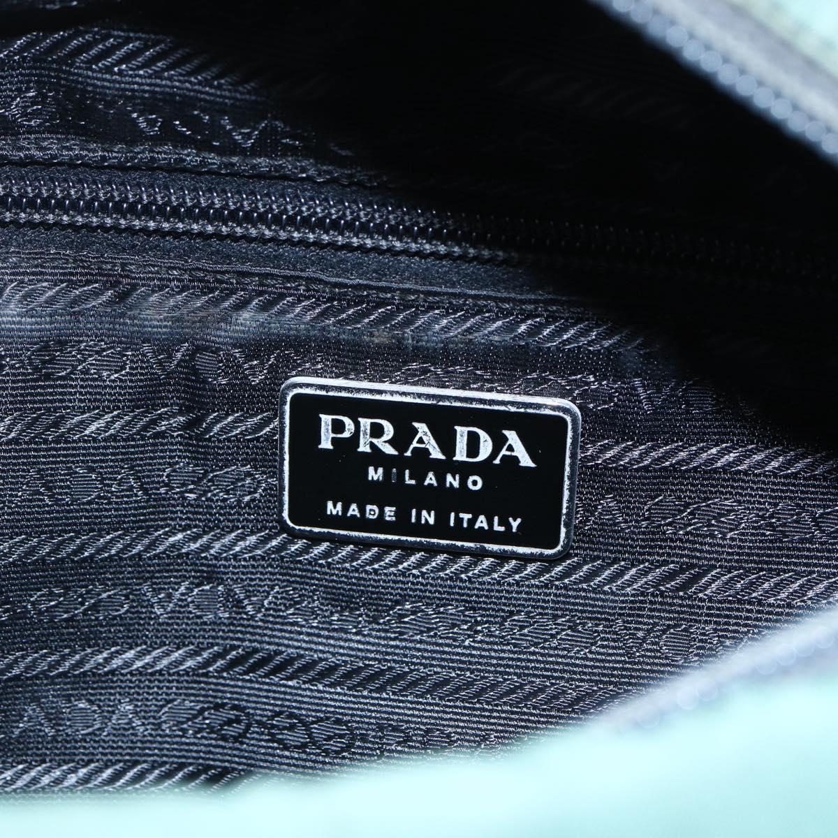 PRADA Tote Bag Nylon Khaki Silver Auth bs31174